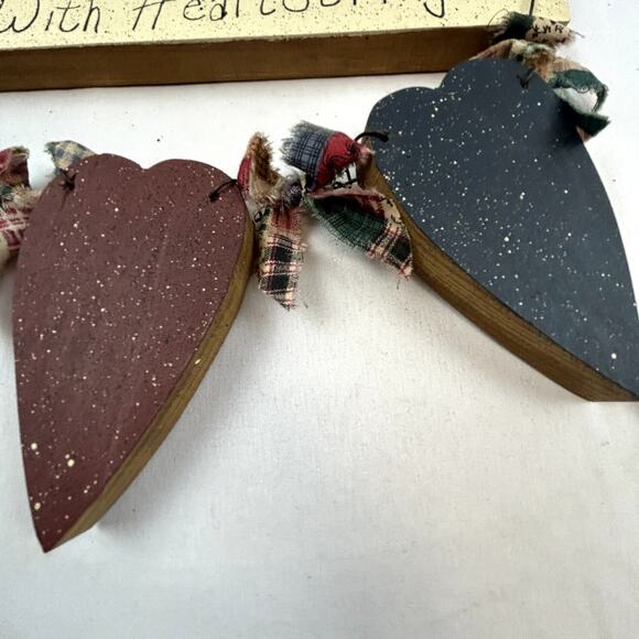 Heart Decor plaque The best Gifts Are Tied With Heartstrings handmade wood - Picture 5 of 7